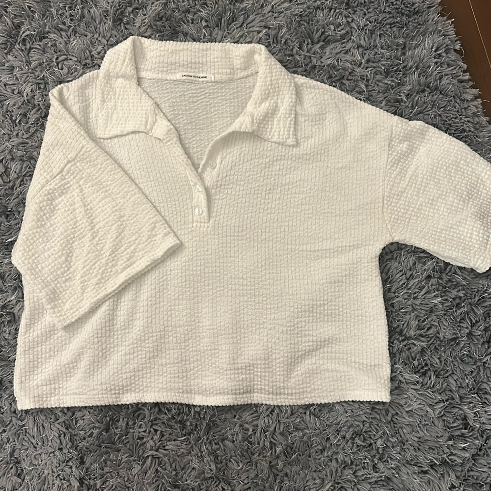 White collared top
